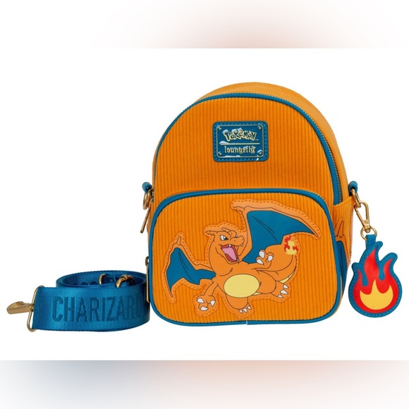 Loungefly Handbags - BNWT Loungefly Pokemon Charizard Corduroy Convertible BP EntertainmentEarth Excl